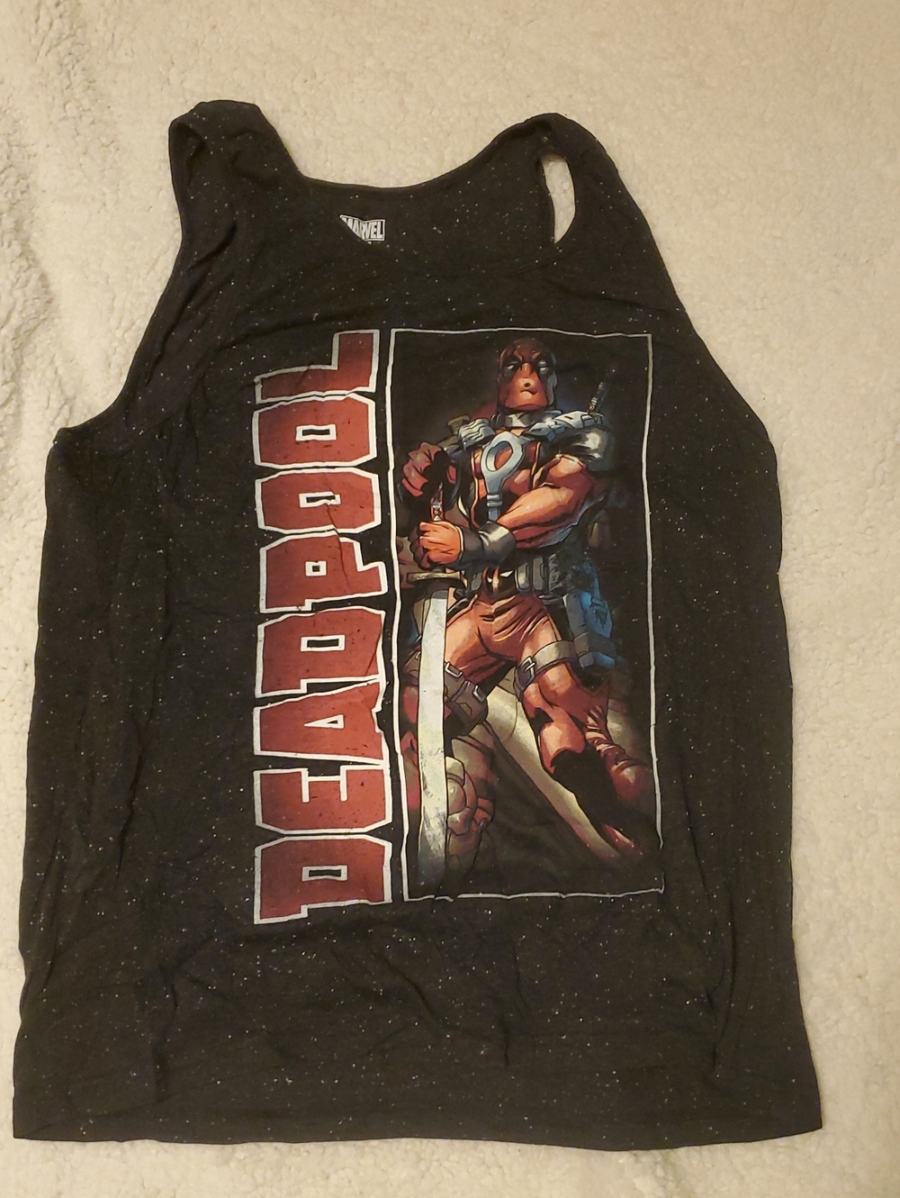Marvel Deadpool Graphic Tank - Black with Red Accents